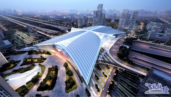 天府高铁站建设有新进展 成都“钢凤凰”雏形初现