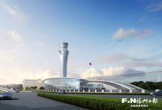 福州机场二期空管工程塔台封顶-新华网