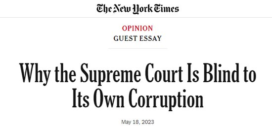 美媒：美国最高法院对自己的腐败“<em>视而不见</em>”