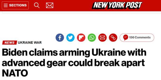 拜登称让乌克兰获得北约<em>最先进</em>装备可能导致北约分裂
