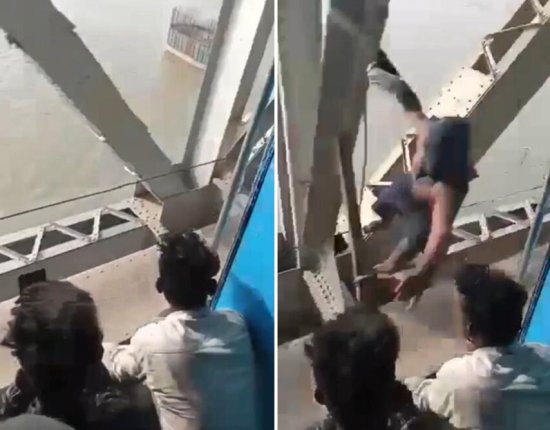 印媒：印度一<em>男子躲</em>铁路桥上，伺机抢劫过路火车上乘客的手机