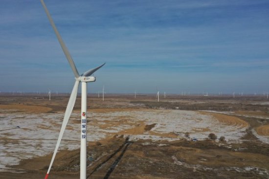 国家电投通辽市100万千瓦风电外送项目首台风机并网发电