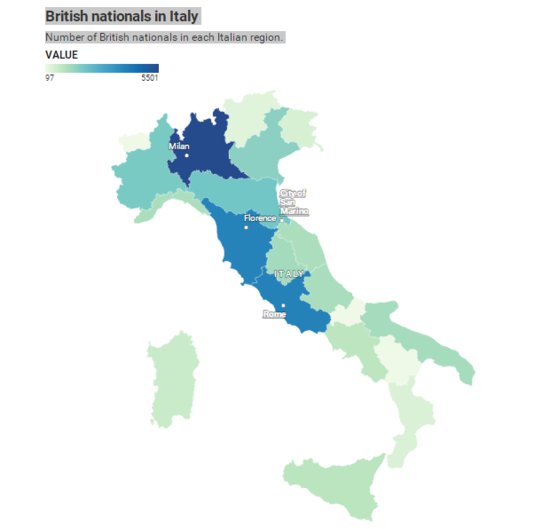 在意大利，所有以<em>英语</em>为<em>母语的人</em>都住在哪里呢？