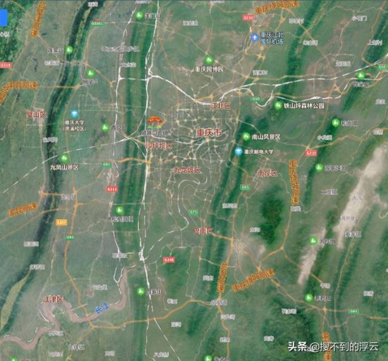 从<em>卫星地图</em>看成都、<em>武汉</em>、重庆的建成区规模