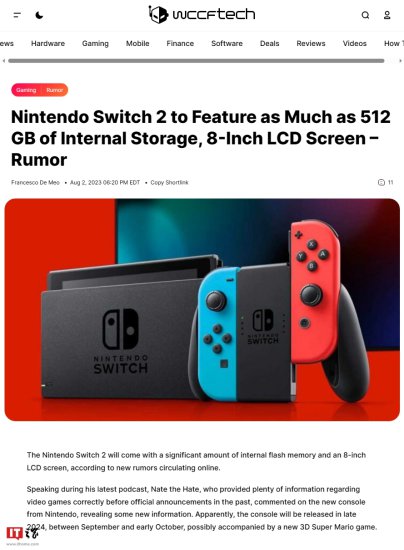 消息称任天堂下一代 Switch<em> 游戏机</em>将从 299 美元涨价至 399 美元
