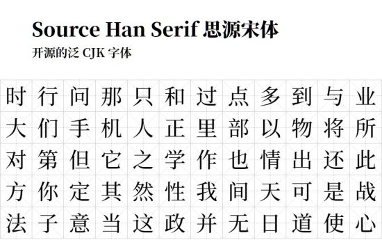 消灭豆腐块！谷歌联合Adobe发布全新开源汉字字体