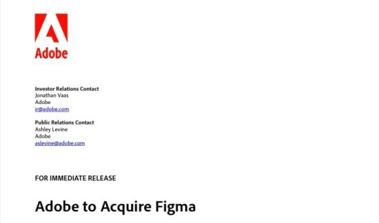 Adobe将以200亿美元收购<em>在线</em>协作<em>设计平台</em>Figma