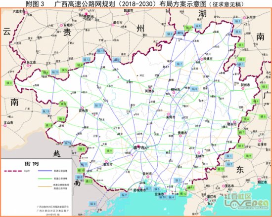 广西高速<em>公路规划图</em>2018至2030年玉林篇