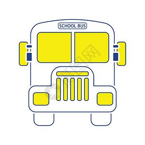 学校公交车图标细圆<em>设计</em>矢量插图