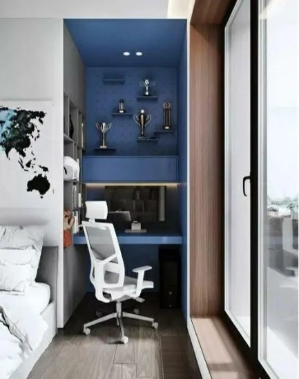 <em>卧室窗户</em>两侧做书柜书柜设计，实用又美观