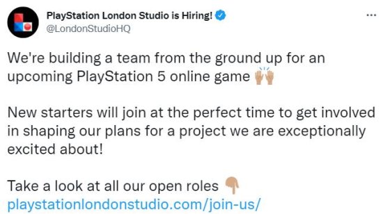 PS伦敦<em>工作室招聘</em>大量员工 开发PS5在线游戏