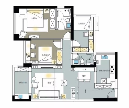 118㎡现代美式三居室，一切<em>简单装修</em>，但住起来真舒服！