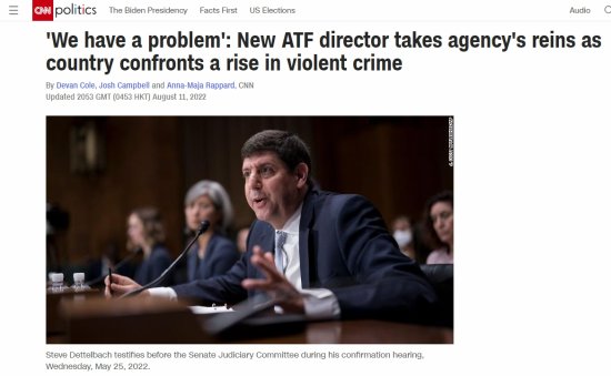 美国ATF<em>新任局长</em>：美国应对种族仇恨和枪支暴力犯罪存在问题