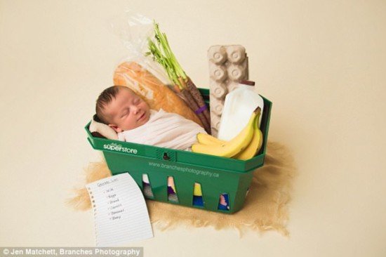 在超市意外降生宝宝拍蔬果主题照片 妈妈不知道<em>自己怀孕</em>