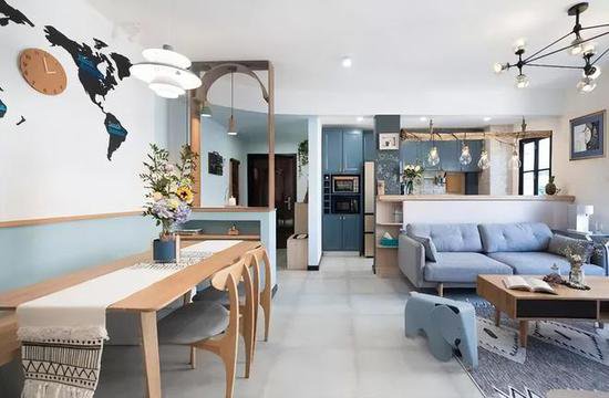 78㎡小户型二居室，客餐厨一体<em>设计</em>，空间宽敞舒适！