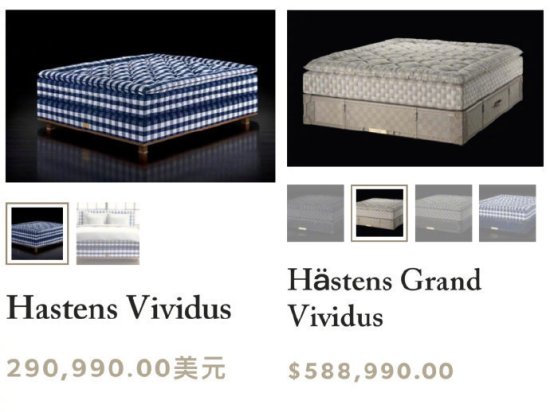 海丝腾床垫最贵超400万，为王室指定供应商