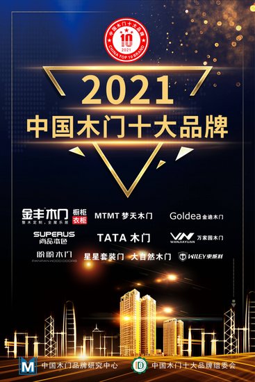 2021年中国木门<em>十</em>大品牌榜单发布金丰、梦天、TATA上榜