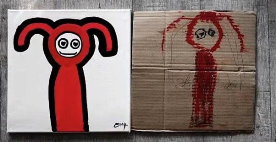 爸爸“抄袭”4岁女儿涂鸦作品网络爆红 最贵一幅卖了六千多