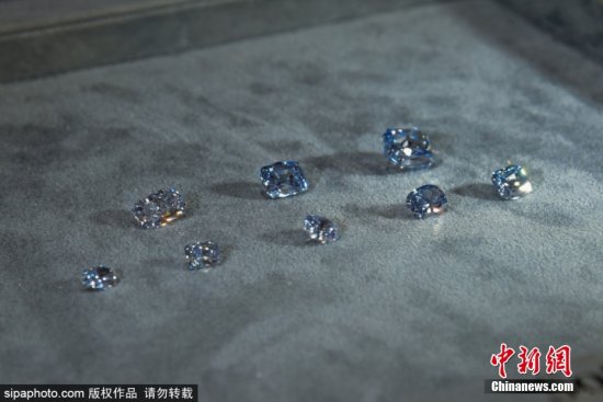 稀有蓝钻将在苏富比拍卖 一套8颗估价超7000万美元