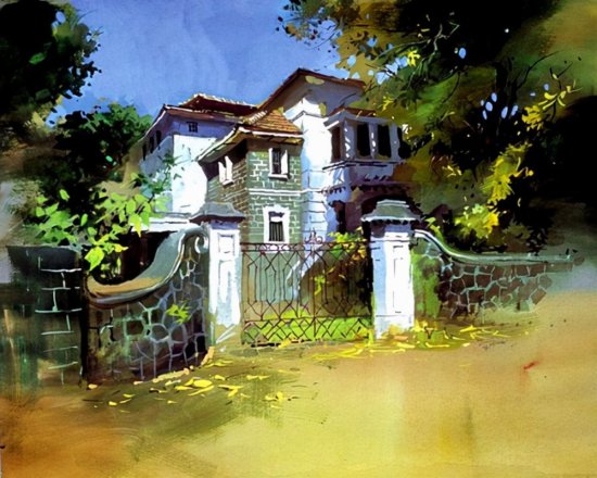 迷尼迪 慕尼卡印度自学成才的水彩画爱好者<em>满满的</em>绘画质感，温馨