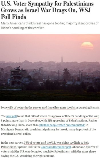 民调显示多数美国选民反对<em>拜登</em>加沙政策 美国“瞻前顾后”<em>对</em>以...