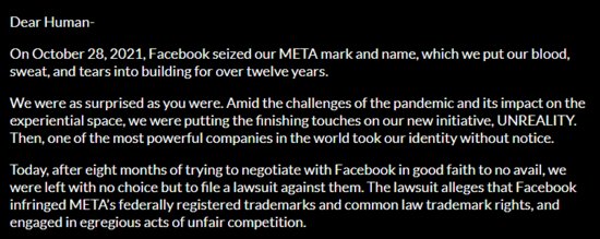 META<em>起诉</em>Meta侵权 脸书母<em>公司</em>流年不利
