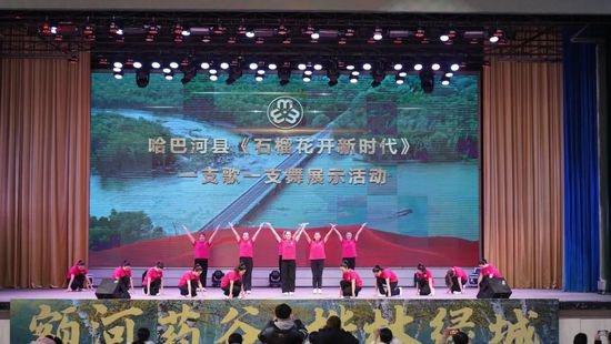 哈巴河县举办“农信杯”“石榴花开新时代”健身操比赛