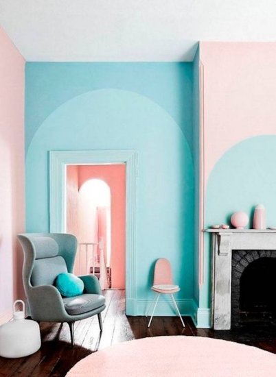 不要千篇一律的白墙，给客厅点“颜色”看看
