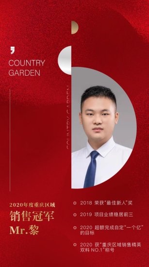 碧桂园重庆区域2020年度<em>销</em>冠：一个亿的小目标，他实现了