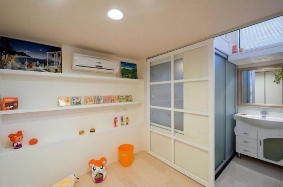 35平loft装修挤出两个卧室，客厅<em>厨房卫生间</em>，隐形收纳是重点