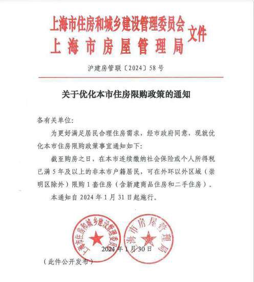 上海取消非户籍单身购房限制<em> 外</em>环<em>外</em>可购1套房