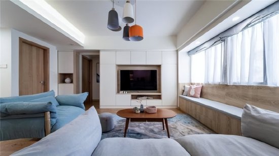 97㎡北欧风三居室简简单单却格外舒服，全屋做隐藏式收纳太实用...